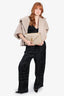 Saint Laurent Beige Grain De Poudre Matelasse Chevron Large Envelop Bag