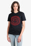 Versace Black/Red Cotton Medusa Embroidery T-Shirt Size XS