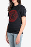 Versace Black/Red Cotton Medusa Embroidery T-Shirt Size XS