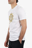 Versace White/Gold Medusa Embroidery T-Shirt Size M