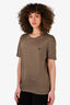 Louis Vuitton Brown Cotton Logo Embroidery T-Shirt Size M Mens