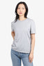 Louis Vuitton Grey Cotton Logo Embroidery T-Shirt Size M