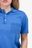 Louis Vuitton Blue Damier Pocket Polo Shirt Size M 'As Is'