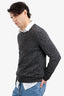 Gucci Grey Wool Animal Print Crew Neck Sweater Size L