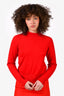 Simone Rocha Red Wool Scalloped Detailed Sweater Size XS