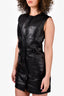 Gucci Black Leather Button-Up Mini Dress Size 36