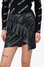 Isabel Marant Etoile Black Faux Leather Ruffle Skirt Size 36