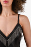 Area Black Leather Crystal Chain Embellishment Mini Dress Size S