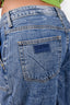 Ganni Blue Denim Cargo Wide Leg Pants Size 30