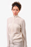 Loro Piana White Cashmere Zip-Up Sweater Size 40