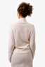 Loro Piana White Cashmere Zip-Up Sweater Size 40
