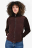Loro Piana Brown Suede/Cashmere Zip Jacket Size 42
