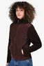 Loro Piana Brown Suede/Cashmere Zip Jacket Size 42