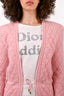 Balmain Pink Wool Tie Front Cardigan Size 36