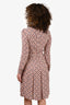 Bottega Veneta Pink Silk Patterned Pink Dress Size 38