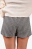 Sandro Black/White Houndstooth Wool Shorts Size 36