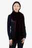 Louis Vuitton Burgundy Velvet Logo Scarf