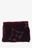 Louis Vuitton Burgundy Velvet Logo Scarf