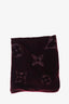 Louis Vuitton Burgundy Velvet Logo Scarf