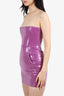 Dsquared2 Cotton Sequin Purple Mini Bustier Dress Size 40