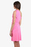 Versace Pink One Shoulder Midi Mid Length Dress Size 42