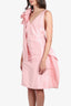 Miu Miu SS2019 Pink Silk Taffetas Rosette Applique Dress Size 40