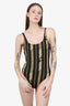 Versace Black/Gold Multicolor Swimsuit Size 2