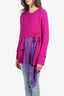 Sies Marjan Fuschia Wool Lace Detail Long Sleeve Sweater Size M