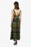 Ulla Johnson Green/Yellow Cotton 'Sarika' Cut Out Maxi Dress Size 4