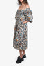 Ulla Johnson Blue/Brown Printed Cotton Square Neck 'Alessa' Dress Size 4