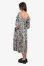 Ulla Johnson Blue/Brown Printed Cotton Square Neck 'Alessa' Dress Size 4