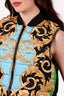Versace Multicolor Baroque Motif Quilted Puffer Vest Size 5 Mens