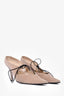Pre-Loved Chanel™ Beige Suede Lace Up Pointed Heels Size 35