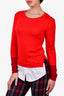 Altuzarra Red/White Wool Sweater Size XS