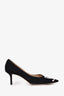 Jimmy Choo Black Suede Logo Printed Heels Size 39