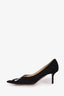 Jimmy Choo Black Suede Logo Printed Heels Size 39