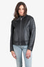Sandro Black Leather Biker Jacket Size X-Large