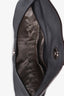Salvatore Ferragamo Grey Metallic Ring Detail Clutch