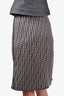 Fendi Grey Zucca Print Skirt Size 40