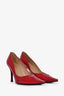 Stuart Weitzman Red Patent Leather Pointed Toe Heels Size 9