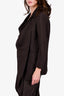 Issey Miyake Brown Wool Draped Front Blazers Size S