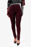 Zero + Maria Cornejo Burgundy Suede Leggings Size 6