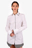 Maison Margiela White Cotton Poplin Shirt with Black Trim Size 42