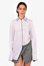 Maison Margiela White Cotton Poplin Shirt with Black Trim Size 42