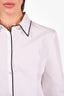Maison Margiela White Cotton Poplin Shirt with Black Trim Size 42