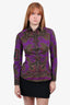 Etro Purple/Multicolour Patterned Long Sleeve Shirt Size 42