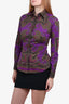 Etro Purple/Multicolour Patterned Long Sleeve Shirt Size 42