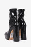 Stuart Weitzman Black PVC Heeled Platform Boots Size 8