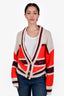 Ganni Cream/Red Mohair Cardigan Size M