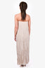 Toteme Beige Silk Crinkled Sleeveless Midi Dress 34